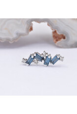BVLA Genesis with London Blue Topaz and Champagne Diamond in 14k White Gold 16g Threaded End by BVLA!