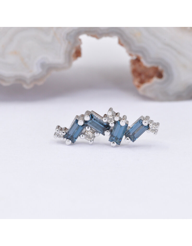 BVLA Genesis with London Blue Topaz and Champagne Diamond in 14k White Gold 16g Threaded End by BVLA!