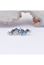 BVLA Genesis with London Blue Topaz and Champagne Diamond in 14k White Gold 16g Threaded End by BVLA!