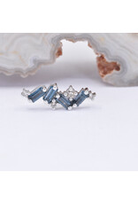BVLA Genesis with London Blue Topaz and Champagne Diamond in 14k White Gold 16g Threaded End by BVLA!