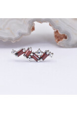 BVLA Genesis with Genuine Grade AA Garnet and Faceted Marcasite in 14k White Gold 16g Threaded End by BVLA!