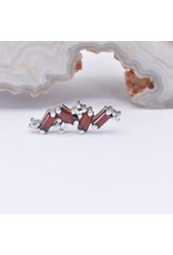 BVLA Genesis with Genuine Grade AA Garnet and Faceted Marcasite in 14k White Gold 16g Threaded End by BVLA!