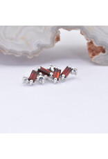 BVLA Genesis 16g Threaded End 14k White Gold Garnet AA and Marcasite