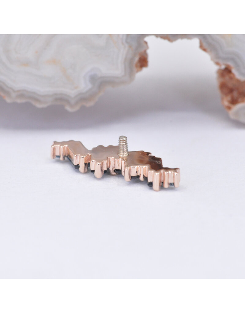 BVLA Genesis with Sandblasted London Blue Topaz in 14k Rose Gold 16g Threaded End by BVLA!