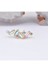 BVLA Genesis with Mercury Mist Topaz and Genuine Grade AA Swiss Blue Topaz in 14k Yellow Gold 16g Threaded End by BVLA!