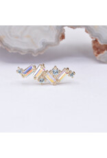 BVLA Genesis with Mercury Mist Topaz and Genuine Grade AA Swiss Blue Topaz in 14k Yellow Gold 16g Threaded End by BVLA!