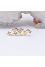 BVLA Genesis with Mercury Mist Topaz and Genuine Grade AA Swiss Blue Topaz in 14k Yellow Gold 16g Threaded End by BVLA!