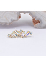 BVLA Genesis with Mercury Mist Topaz and Genuine Grade AA Swiss Blue Topaz in 14k Yellow Gold 16g Threaded End by BVLA!