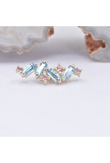 BVLA Genesis 16g Threaded End 14k Yellow Gold Swiss Blue Topaz and Champagne Sapphire