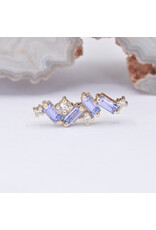 BVLA Genesis with Tanzanite and Genuine VS Diamond in 14k Yellow Gold 16g Threaded End by BVLA!