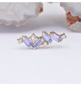 BVLA Genesis Tanzanite & Diamond Yellow Gold 16g Threaded End