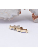 BVLA Genesis with Tanzanite and Genuine VS Diamond in 14k Yellow Gold 16g Threaded End by BVLA!