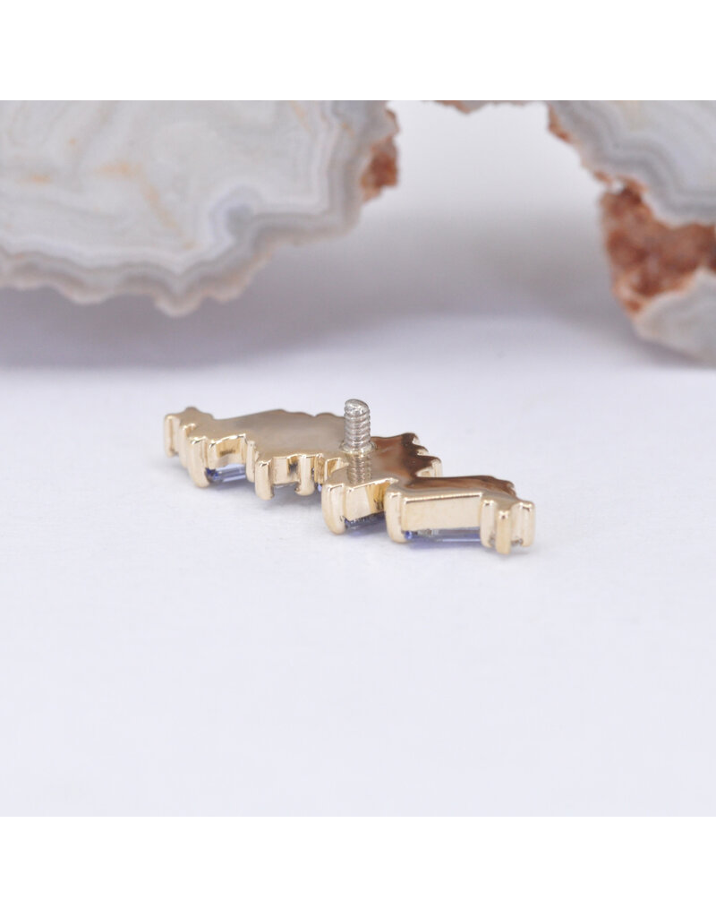 BVLA Genesis with Tanzanite and Genuine VS Diamond in 14k Yellow Gold 16g Threaded End by BVLA!