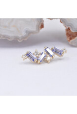 BVLA Genesis with Tanzanite and Genuine VS Diamond in 14k Yellow Gold 16g Threaded End by BVLA!