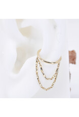 BVLA 16g 7/16" Grad Chain Conch Clicker Ring in 14k Yellow Gold with Lago Chains by BVLA