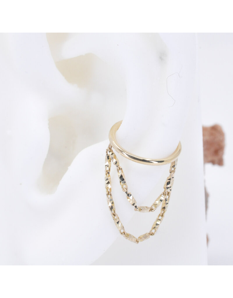 BVLA 16g 7/16" Grad Chain Conch Clicker Ring in 14k Yellow Gold with Lago Chains by BVLA