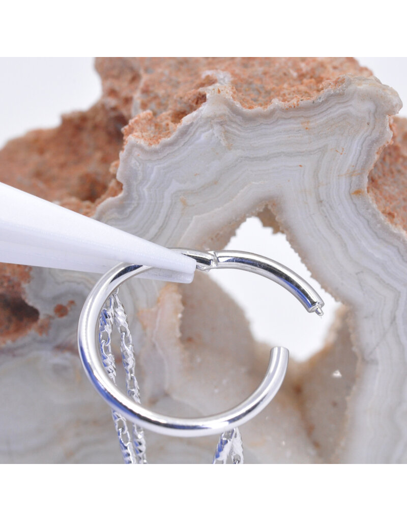 BVLA 16g 7/16" Grad Chain Conch Clicker Ring in 14k White Gold with Miranda Chains by BVLA