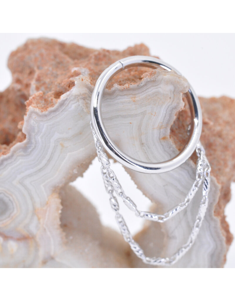 BVLA 16g 7/16" Grad Chain Conch Clicker Ring in 14k White Gold with Miranda Chains by BVLA