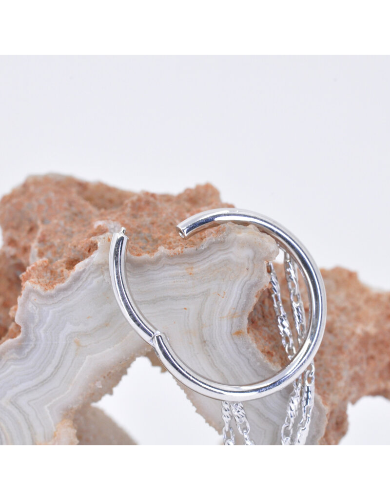 BVLA 16g 7/16" Grad Chain Conch Clicker Ring in 14k White Gold with Miranda Chains by BVLA