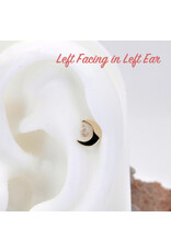 BVLA Arcane Crescent Moon with Genuine VS Diamond in 14k Gold 16g Threaded Ends by BVLA!