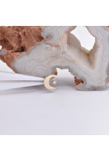 BVLA Arcane Crescent Moon with Genuine VS Diamond in 14k Gold 16g Threaded Ends by BVLA!