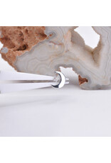 BVLA Arcane Crescent Moon with Genuine VS Diamond in 14k Gold 16g Threaded Ends by BVLA!