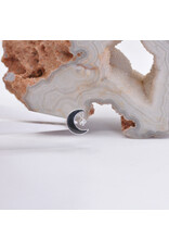 BVLA Arcane Crescent Moon with Genuine VS Diamond in 14k Gold 16g Threaded Ends by BVLA!