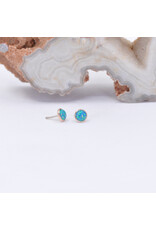 BVLA 3mm Cup Threadless End 14k Rose Gold Synth Teal Opal