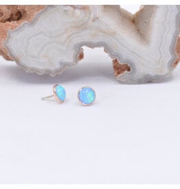 BVLA 4mm Baby Blue Opal Rose Gold Threadless Ends