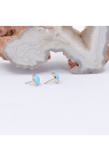 BVLA 4mm Cup Threadless End 14k Rose Gold Synth Baby Blue Opal
