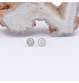 BVLA 4mm White Opal Rose Gold Threadless Ends