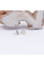 BVLA 4mm Cup Threadless End 14k Rose Gold White Opal AA