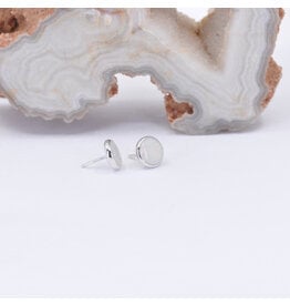 BVLA 4mm White Opal White Gold Threadless Ends