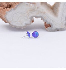 BVLA 4mm Cup Threadless End 14k White Gold Synth Purple Opal