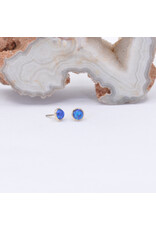 BVLA 3mm Cup Threadless End 14k Yellow Gold Synth Dark Blue Opal