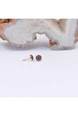 BVLA 3mm Cup with Gilson Black Opal in 14k Yellow Gold Threadless Ends