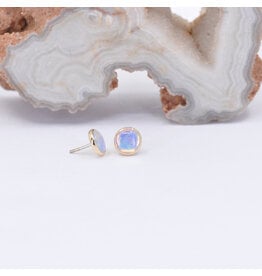 BVLA 4mm White Opal Yellow Gold Threadless Ends