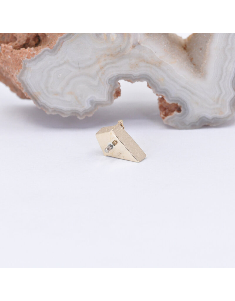 BVLA Captain with Padparadscha Sapphire in 14k Yellow Gold with Sandblasted Bezel 16g Threaded End by BVLA!