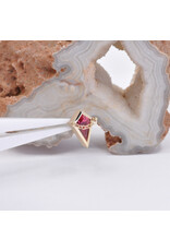 BVLA Captain with Padparadscha Sapphire in 14k Yellow Gold with Sandblasted Bezel 16g Threaded End by BVLA!