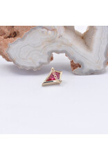 BVLA Captain 16g Threaded End 14k Yellow Gold Padparadscha Sapphire Kite with Sandblasted Bezel