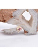BVLA Captain with Padparadscha Sapphire in 14k Yellow Gold with Sandblasted Bezel 16g Threaded End by BVLA!