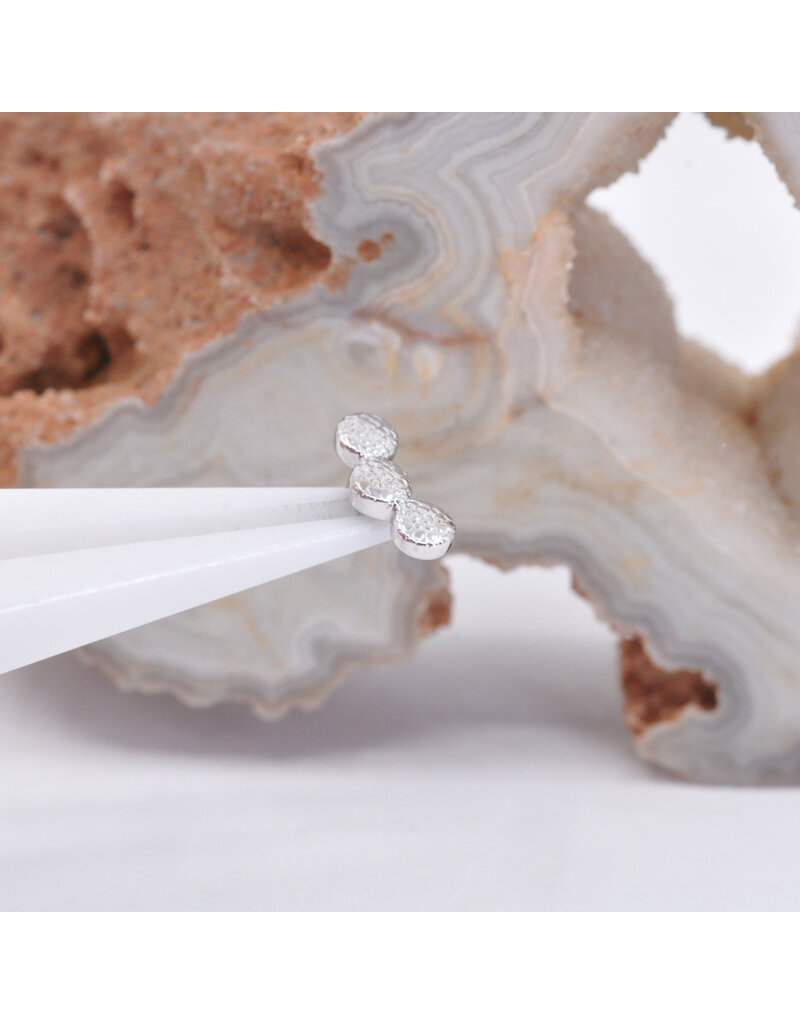 BVLA Pave Curved Cluster 14k Gold 16g Threaded Ends by BVLA!