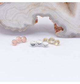 BVLA Pave Curved Cluster 14k Gold 16g Threaded Ends