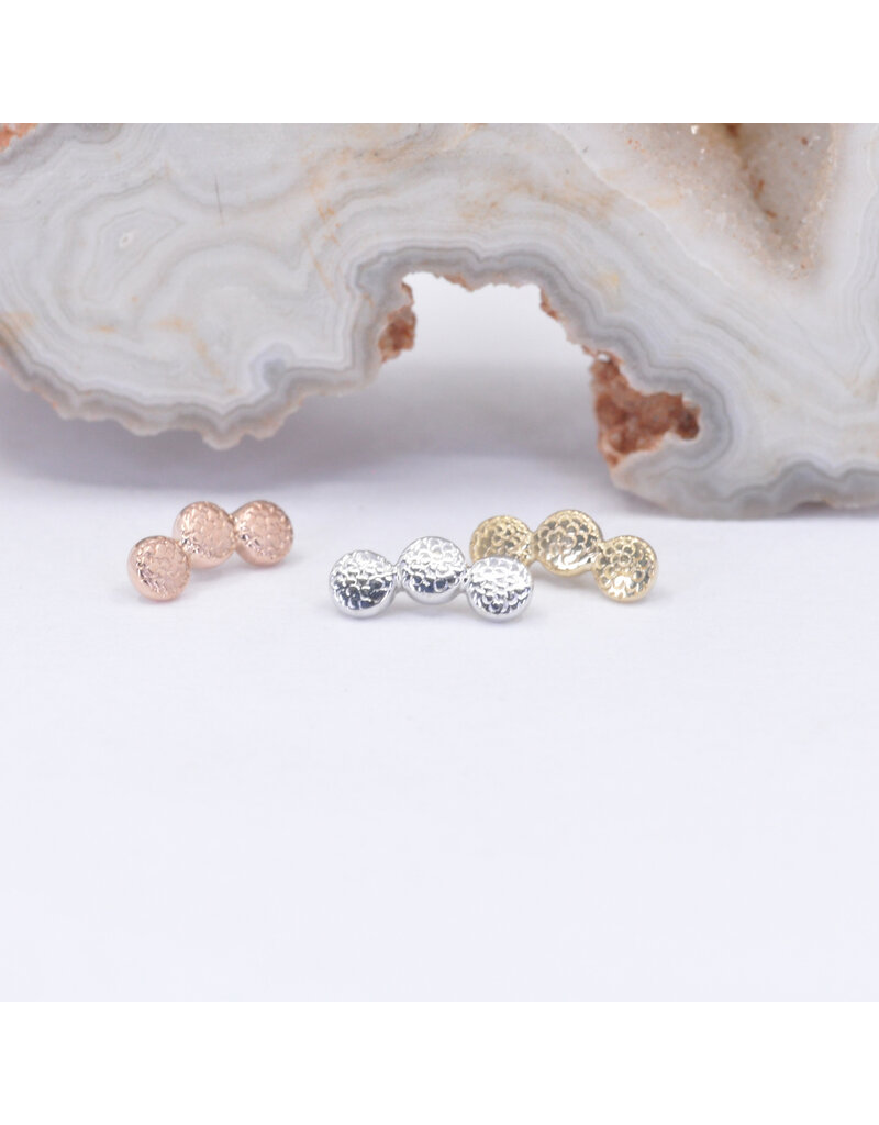 BVLA Pave Curved Cluster 14k Gold 16g Threaded Ends by BVLA!