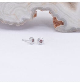 BVLA 2.5mm Pave Circle Red Diamond White Gold Threadless Ends