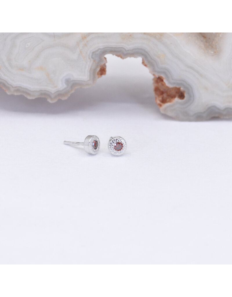 BVLA 2.5mm Pave Circle with Red Diamond in 14k White Gold Threadless End by BVLA!