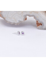 BVLA 2.5mm Pave Circle with Genuine Grade AA Rhodolite Garnet in 14k White Gold Threadless End by BVLA!