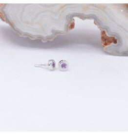 BVLA 2.5mm Pave Circle Rhodolite White Gold Threadless Ends