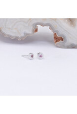 BVLA 2.5mm Pave Circle with Padparadscha Sapphire in 14k White Gold Threadless End by BVLA!