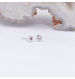 BVLA 2.5mm Pave Circle Padparadscha Sapphire White Gold Threadless Ends